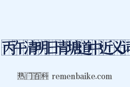 丙午清明日青塘道中近义词是什么意思的图片